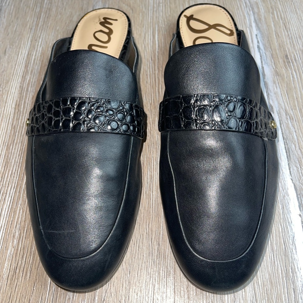 Sam Edelman Perri Slides Loafer Mule SZ 8.5 BLACK
